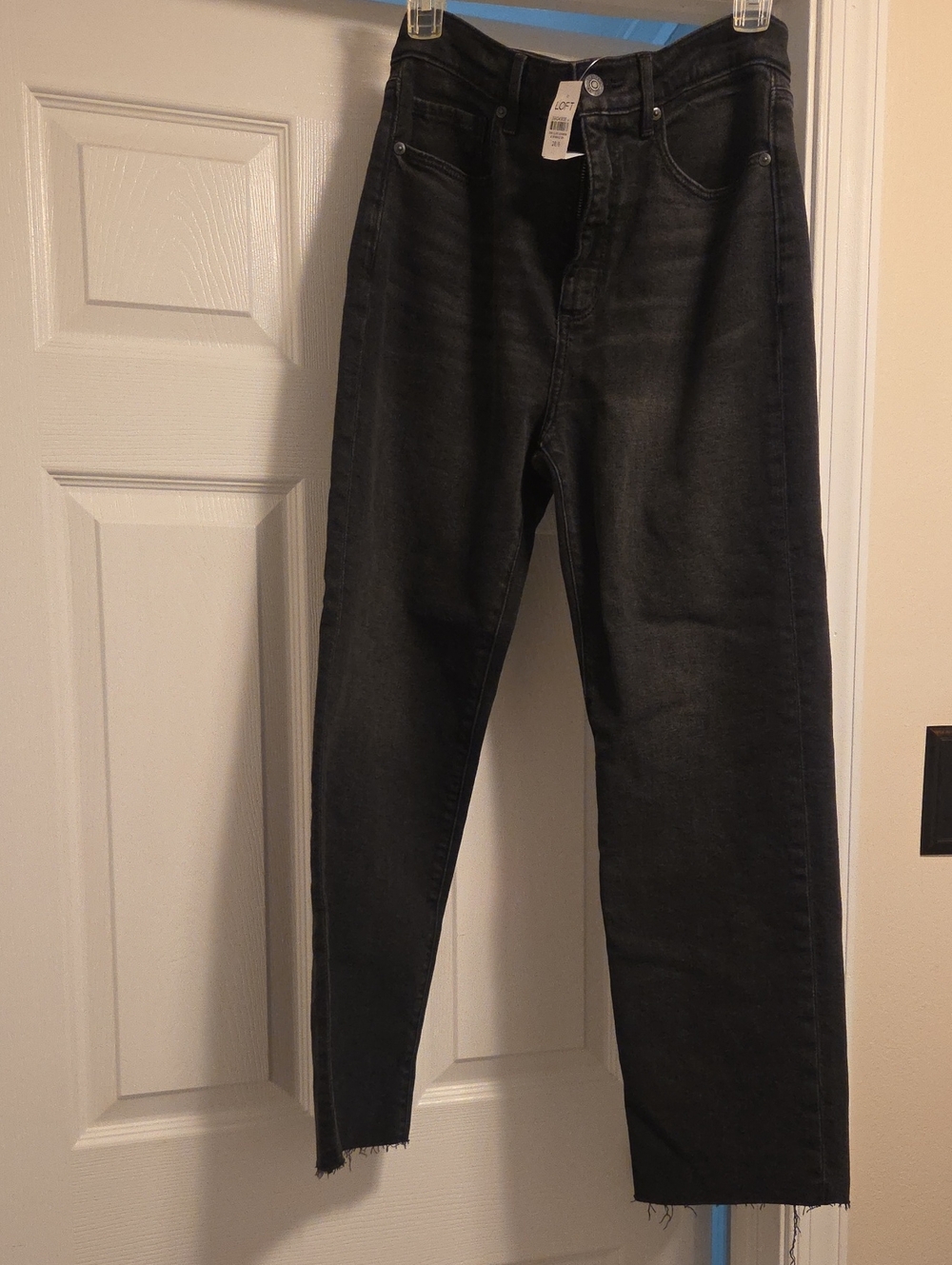 Loft 90s Straight Jeans in Washed Black Wash